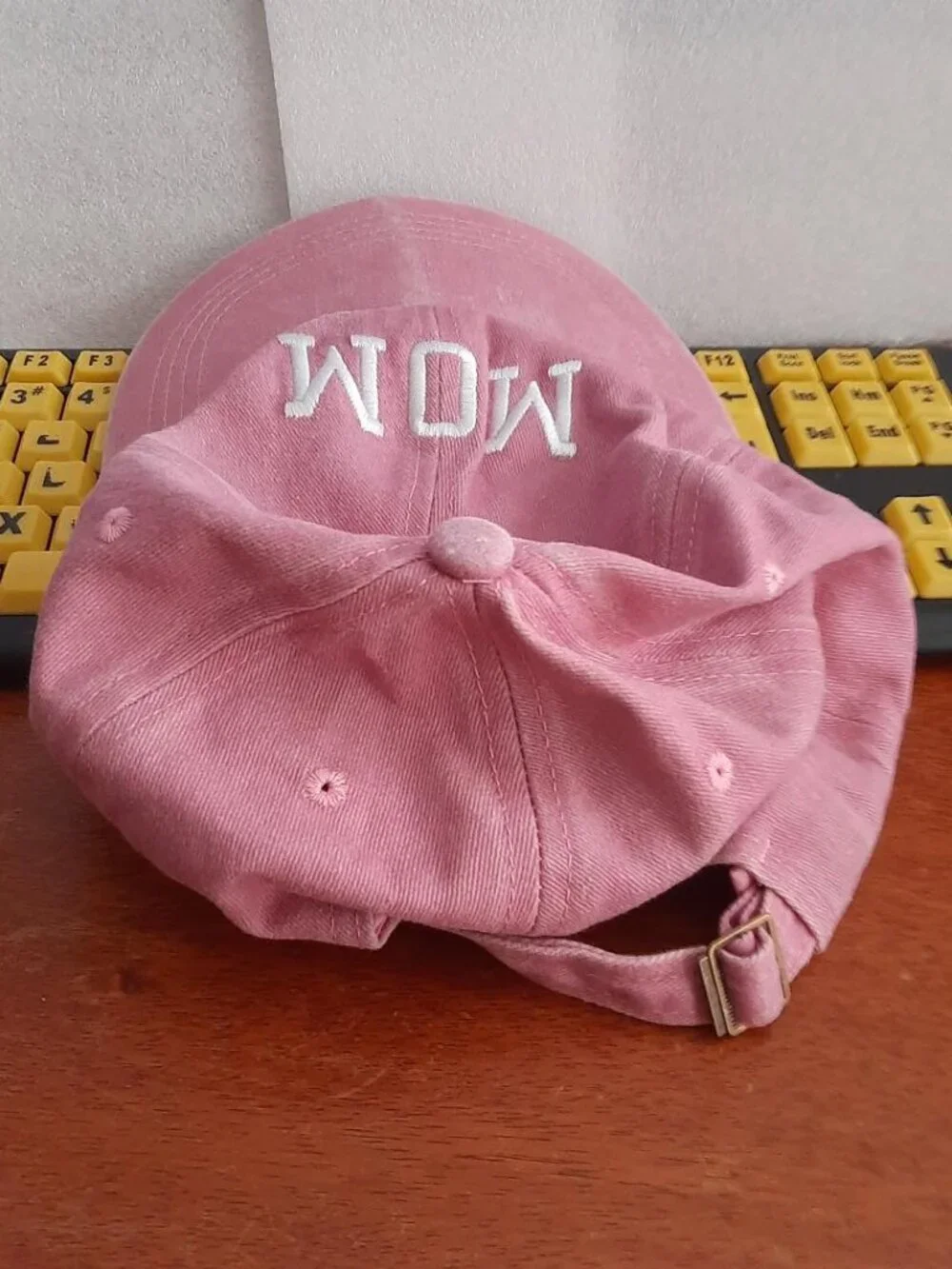 NEW ! Embroidered Mom Baseball Hat Light Pink